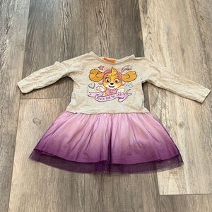 Nickelodeon Skye Purple and Gray Long Sleeve Dress